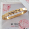 Kiera Petite Personalized Gold Stainless Steel Clip Open Bangle, SIZE: 55mm Diameter (READY IN 3 DAYS)