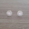 Cali 925 Sterling Silver Crystal Rose Water Pink Studs, Size: 7mm