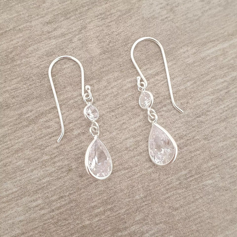 Silver  pear drop earrings