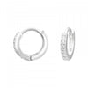 Yakara 925 Sterling Silver CZ Hoop Earrings, Size: 12mm, 2.5mm thick