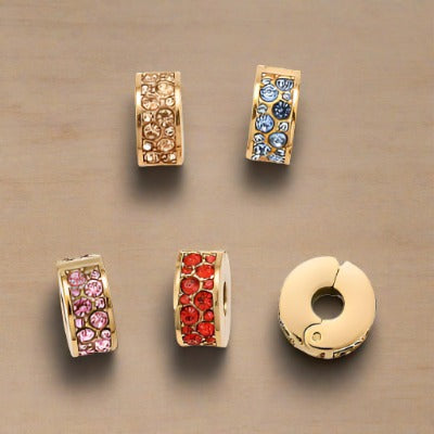 Round European Stopper Charm, Assorted Colours, Gold Stainless Steel (PRE-ORDER ALLOW 10 DAYS) (Copy)
