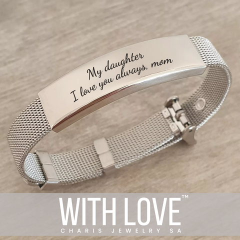 Zannalee Personalized Stainless Steel Bracelet, Adjustable Strap (READY IN 3 DAYS)