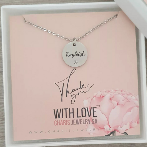 Personalized teacher's gift necklace