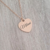 Personalized custom engraved heart necklace