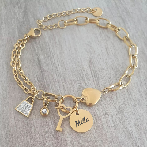 Personalized key bracelets 21st birthday gift