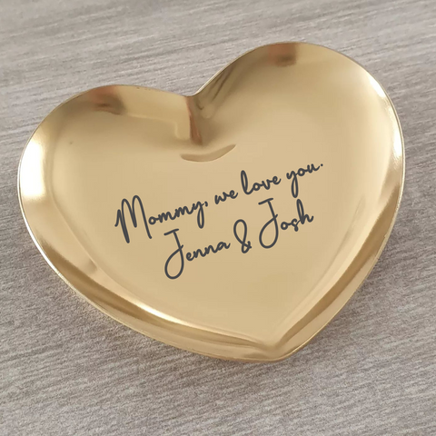 Loveleigh Personalized Jewelry Trinket Tray, Stainless Steel, Silver or Gold Size: 100mm (READY IN 3 DAYS)