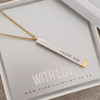 Personalized bar necklace with inside message