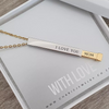 Personalized bar necklace with message inside