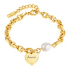 Personalized bracelet, gold heart