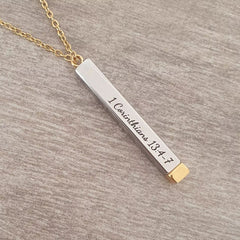 Chanel Personalized Necklace with inside message, Gold & Silver Stainless Steel. (READY IN 3 DAYS)