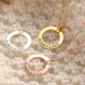 CNE107478 - Personalized Sterling Silver Circle Necklace
