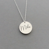 Mila Personalized Disc Necklace, Silver Stainless Steel (Ready in 3 Days)
