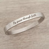 Kiera Personalized Clip Open Bangle, Stainless Steel Small Size: 55mm Diameter (READY IN 3 DAYS)