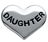 Daughter heart floating charm 