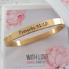 Kiera Personalized Gold Stainless Steel Clip Open Bangle, SIZE: 58mm Diameter (READY IN 3 DAYS)