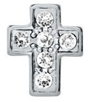 Silver cross floating charm 