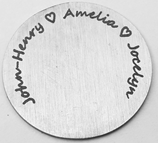 FLPD5 - Personalized Disc for Floating Locket with family names, Silver or Gold Stainless Steel