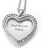 FL14 - Personalized Heart Floating Locket Necklace, High Quality Stainless Steel