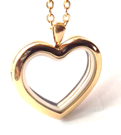 Buy gold heart floating locket necklace online store in South Africa