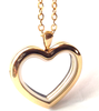 FL8 - Gold Plated High Quality Stainless Steel Heart Floating Locket with Chain