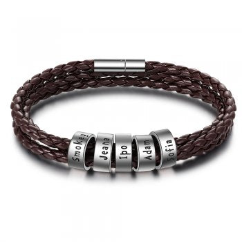 CBA102885 - Men's Personalized Bracelet Brown Wrist Strap, Fashion Bracelet