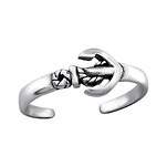 Emery - 925 Sterling Silver Anchor Toe Ring, Adjustable Size