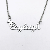 JBSA6NB - Personalized Stainless Steel Name Necklace with a Butterfly