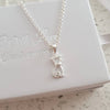 Katrini 925 Sterling Silver Cat CZ Necklace, 6x1mm on a 45cm rolo chain