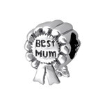 Silver best mum charm