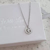 Tiny initial disc necklace