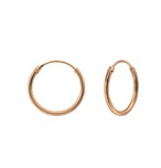 Rosanne Rose Gold 925 Sterling Silver Round Hoop Earrings, Size 14mm