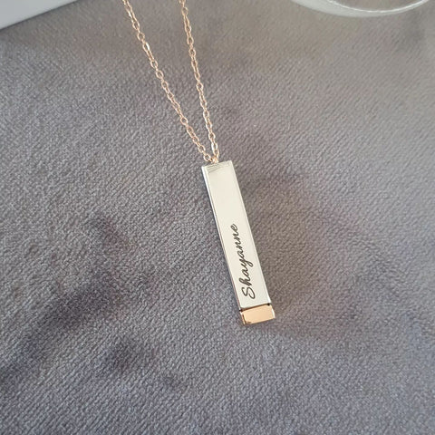 Personalized rose gold necklace