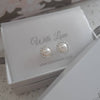 Sterling Silver pearl cz stones ear stud earrings online store in SA