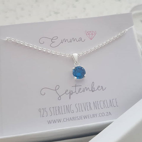 With Love 925 Sterling Silver September Birthstone Necklace