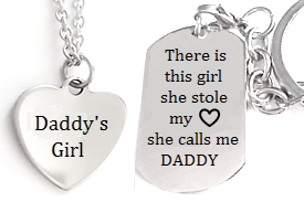 Stainless Steel Dad & Daughter Personalized Necklace