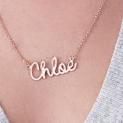 Personalised name necklace rose gold hotsell