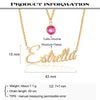 CNE109174RG - Rose Gold Plated Sterling Silver Layered Birthstone ＆ Name Necklace