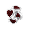 sterling silver red garnet hearts european charm bead