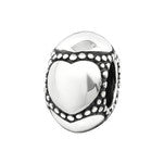 Sterling silver heart european charm bead