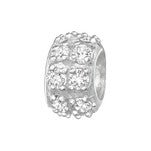 Sterling silver cz crystal stones european charm bead