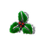Sterling silver Christmas Holly european charm bead