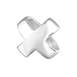 silver crossed knot charm bead