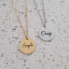 Casey Round - Personalized Disc Necklace, Stainless Steel (SILVER, GOLD OR ROSE GOLD, READY IN 3 DAYS)