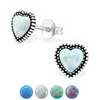sterling silver heart opal earrings online jewelry store in South Africa