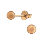 Rosa-May, Rose Gold 925 Sterling Silver Ball Ear Studs, Size 4mm