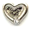 LL-04 - Heart with Stone Floating Locket Charm