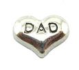 Dad heart floating charm 