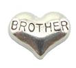 FLC197 - Brother Heart Charm for Floating Locket Necklace