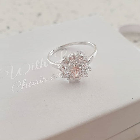 silver flower ring online store South Africa