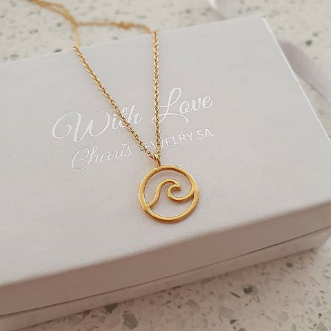 Layla Gold, Gold Plated 925 Sterling Silver Wave Necklace
